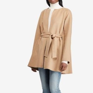 NWT Ralph Lauren wool blend cape coat tan